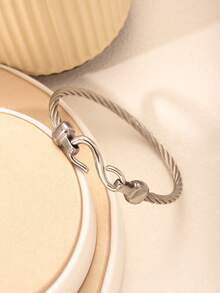 1 chiếc vòng tay nữ bằng thép không gỉ mạ vàng 18K, phối màu vàng và bạc - Thiết kế xoắn ốc có thể xếp chồng lên nhau, phù hợp cho cả ngày thường và những dịp đặc biệt, là lựa chọn quà tặng hoàn hảo cho nam, nữ và gia đình/bạn bè. - vòng tay dây thừng - Xem 18