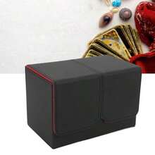 Estuche para Baraja de Cartas para Cartas Coleccionables Caja de Almacenamiento para Tarjetas con Capacidad para Más de 160 Tarjetas Cajas para Tarjetas Commander con Cierre - negro rojo - Ver 3