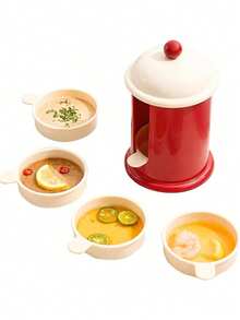 5个迷你蘸酱碗，3.15英寸小酱汁碟，时尚设计，适用于寿司、调味品、烧烤、番茄酱等。 - 彩色 - 查看 2