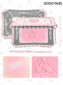 GOGO TALES 甜美粉红芭蕾清新腮红盘，低饱和度腮红修容色，哑光氛围色，小巧便携，学生、日常约会及通勤必备，GOGOTALES - #03 足球 tip ribbon - 查看 4