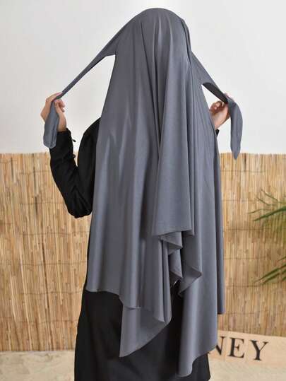 1 st muslimsk bomullshalsduk för kvinnor, elegant avslappnad och snygg hijab, lämplig för alla årstider, högkvalitativt stickat tyg, bekväm och mjuk