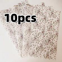 10张/20张半透明薄纸，印有复活节兔子和蝴蝶结图案 - 20*14英寸礼品包装纸，适用于花束包装、礼品填充、生日包装、情人节、母亲节、婚礼、复活节等场合，复活节兔子图案 - 彩色 - 查看 13