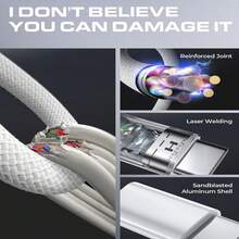 240W 1-3pcs [3.3/6.6/10ft] USB-C To Type-C Fast Charging Cable, Compatible With IPhone 17/16/15 Pro Max Car Charger, Tangle-Free Braided Type-C To Type-C Cable, Compatible With Samsung S25/24, IPad Air/Pro - Multicolor - View 3