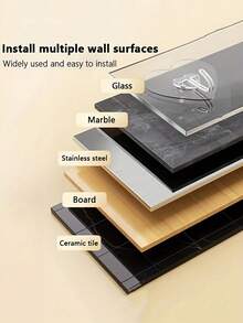 50pcs Strong Adhesive Clear Wall Hooks - Casual Style, Easy To Install, No Drilling Required, Plastic Heart Shaped Utility Hooks For Kitchen And Bathroom, Wall Mounted Storage Organizer Bathroom Organizer Bathroom Decor Fall Decor Back To School - Transparent - View 8