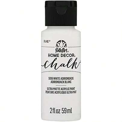 FolkArt Home Decor Chalk Furniture & Craft Paint In Assorted Colors, 2 Oz, White Adirondack