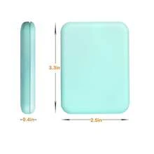 LED Mini Travel Makeup Mirror, 1X/3X Magnified, Compact Folding Handheld Mirror With Light, Double-Sided, Portable, Varnished Finish, Plastic Frame, Cartoon Theme, Unscented, Dresser Mount, Button Battery Powered, Non-Rechargeable - Ideal Gift - Màu xanh Bạc hà - Xem 5