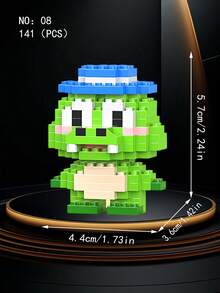 1pc Small Particle Forest Animal Series Building Blocks Toy, Micro Creative Cartoon Animal Model Assembly Toy, Includes Lion, Goat, Chicken, Elephant, Hamster, Penguin, Horse, Crocodile, Rhinoceros, Deer, Bear, Tiger And 12 Styles. Cute Mini Decorative Item, Suitable For Home, Party, Office Decor. Best Birthday Holiday Gift For Friends, Room Decoration. - Multicolor - View 8