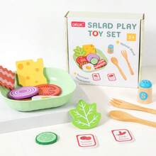 Kids DIY Salad Toy Set, Food Recognition & Ingredient DIY Salad Toy Combination, Suitable For Boys And Girls Pretend Play Toy Gift, Birthday Gift, Children's Day Gift - Multicolor - View 2