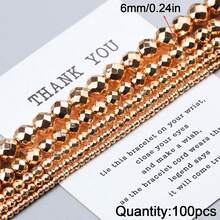 30/50/100/200/300颗水镀圆形切割珠子，钻孔刻面珠子，手工DIY首饰制作材料，手工串珠，赤铁矿，项链散珠 - diy - 查看 31