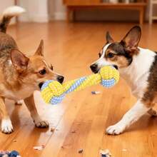 8pcs Dog Rope Chew Toys, Suitable For All Size Dogs, Dental Cleaning & Boredom Relief, Ideal For Outdoor & Indoor Interactive Play - Yellow Blue - View 5