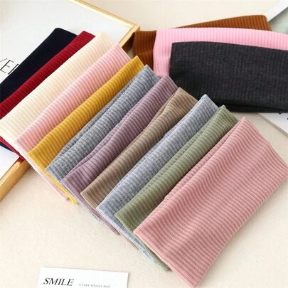 1 pieza Diadema deportiva elegante de punto de unicolor, diadema acanalada de moda