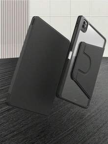 防震旋转 iPad 保护套，带笔槽，自动休眠/唤醒功能，360° 旋转透明后盖，适用于第 11 代（2025 年款，A16 芯片）/第 10 代（2022 年款）11 英寸/10.9 英寸 iPad - 黑色 - 查看 7