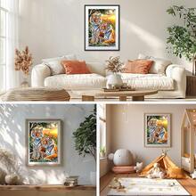 GHHKUD Diamond Painting Kits Tigers For Adults, DIY 5D Animal Family Diamond Painting, Full Drill Forest Diamond Art Kits Art Pictures For Relaxation Gifts Home Wall Decor 30x40cm - 老虎隊 - 查看 4