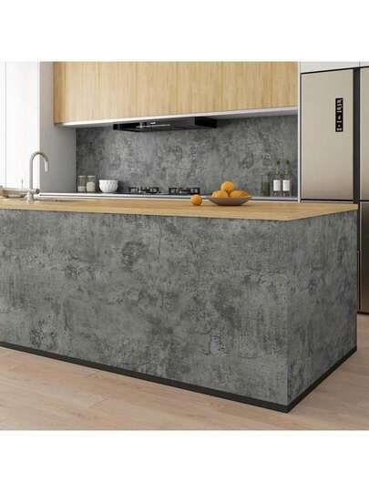 1 Roll Of Cement Crack Wallpaper, Instant Peeling And Sticking Concrete Wallpaper 3D Artificial Concrete Contact Paper Vinyl Packaging DIY Self-Adhesive Matte Gray Cement Wallpaper, Suitable For Countertops, Wall Drawers, Home Decoration