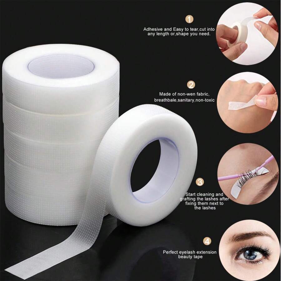 3 Rolls Eye Shadow Protective Tape Stickers, Makeup Tools For Eye Shadow, Double Eyelid Tape, Natural Eyeliner Tape, Eyelash Extension Isolation Tape, Eyeliner Isolation Tape, Eye Shadow Isolation Stickers, Makeup Essentials, Microblading & Nail Art Isolation Tape, Household Use - Clear - View 1