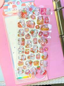 3D Embossed Luminous Collage Children's Cartoon Mountain And Sea Landscape Stickers. Decorative Stickers, Gifts. Home Decor, Party Decor, Birthday Gifts, Various Holiday Gifts, Fashionable Items. DIY. Gifts For Friends Or Partners. Graduation Ceremony/Opening Ceremony. - Multicolor - View 4