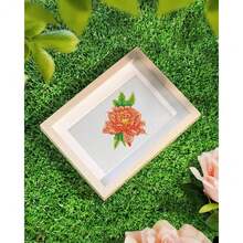 12 Pcs Small Diamond Art Kits Diamond Painting Kits, Flowers Mini Diamond Art Kits For Adults, DIY Square Drill Flower Mini Gem Painting 1-Hour Painting For Home Desktop Decor, 7X6in - Flowers - 查看 9