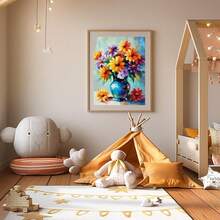 MISCER Flower Diamond Art Kits For Adults, Floral Diamond Painting Kits For Beginners, 5D Full Drill Round Paint With Diamonds Pictures, Gem Art Painting DIY Crafts Kit Decor 12x16inch - 花-11 - 查看 8