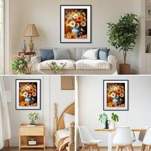 MISCER Flowers Diamond Art Kits For Adults, Vase Diamond Painting Kits For Beginners, 5D Full Drill Round Paint With Diamonds Pictures, Gem Art Painting DIY Crafts Kit Decor 12x16inch - 花-03 - 查看 4