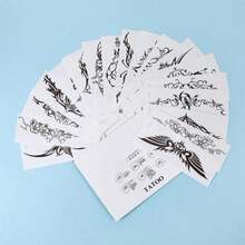 ELANE 19 Sheets Tramp Stamp Temporary Tattoo,Fake Temporary Tramp Stamp Tattoo Stickers For Women Grils Men - Màu A - Xem 5