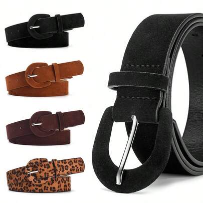 1条时尚毛绒纯色腰带，简约设计，适合通勤，秋冬季配饰