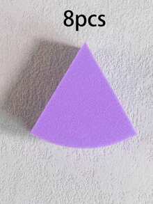 8pcs Multi-Functional Triangle Fan-Shaped Makeup Sponges, Expand Upon Contact With Water, Suitable For Wet & Dry Use Foundation Powder Puff - Multicolor - View 9