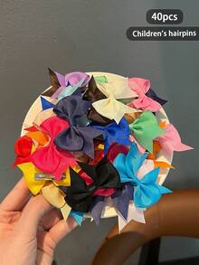 40pcs Cute Bowknot Hair Clips Set, Suitable For Daily And Casual Wear, Random Delivery - Multicolor - View 4