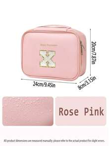 大容量防水粉色旅行化妆包,多层可拆卸化妆包,双层旅行化妆包,便携式化妆品收纳包,化妆刷收纳包,通用便携式化妆必备品收纳包,整齐收纳化妆品,便携式手持化妆盒,旅行化妆洗漱包,实用礼品收纳包,拉链设计 - 彩色 - 查看 27