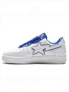 A BATHING APE 真皮经典舒适低帮时尚运动鞋，男女通用 - 藍白色 - 查看 5