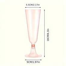 5/10/20/25/30/50pcs Set Transparent Pink Champagne Glasses, Reusable 130ml/5oz Elegant Stemmed Champagne Flutes, Suitable For Weddings, Cocktail Parties, Holidays, Christmas And New Year - Transparent - View 3
