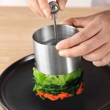 Cold Dish Round Mold – Stainless Steel Round Plate Press Mold, Ideal For Use In Restaurants And Kitchens For Decorating Cakes And Desserts. Made From , Materials, Perfect For Decorating During Thanksgiving, Christmas, Halloween, And Easter.