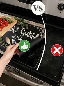 1pc 2D "Thanksgiving And Blessings" Stove Cover Mat Insulation Mat Farmhouse Style Kitchen Decor With Drain Mat, Oven Cover And Inspired Cookware Accessories, Elegant Font Design, Non-Slip, Dust-Proof And Scratch-Resistant, Essential For Home Cooking, Kitchen Accessories, Christmas Gifts, Christmas Decoration, 20.47x28.35inch - 72x52厘米/28.3x20.4英寸 - 查看 6