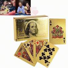 TendenciaBaraja De Poker  100 Dólar  Plata O Dorado Impermeable PvcCalidad premium - Dorado - Ver 7