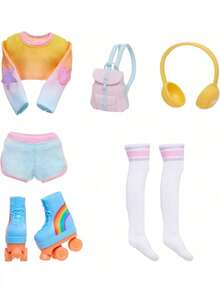 EstiloTendenciaRainbow High Fashion Pack, Skate Social Incluye 1 Traje De Patinaje Completo, Zapatos De Patinaje, Joyas Y Accesorios De Juego. Mezcla Y Combina Para Crear Toneladas De Looks Divertidos. Regalo DeCalidad PremiumVersióN Mejorada - 1 - Ver 1