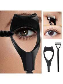 2pcs Eyelash Products - Eyelash Mascara Comb And Foldable Stainless Steel Eyelash Comb, Create Natural Lashes, Prevent Mascara Clogging. Black Color, Practical Makeup Eyelash Brush Applicator Assistant Guide Card Tool, Beauty Makeup Eyelash Separator Comb, Plastic Lash Protector Guide Template, Suitable For Women And Girls,Giveaways,Travel,Cheap Stuff,Travel Essential - Black - View 3