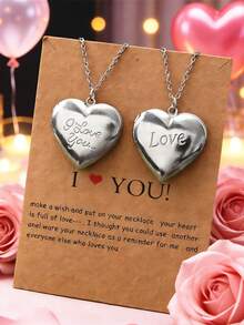 2pcs Fashionable 18K Gold Stainless Steel Hollow Heart & Tree Of Life Locket Pendant Necklace, Suitable For Valentine's Day Gift, Women's Daily Wear - Multicolor - View 19