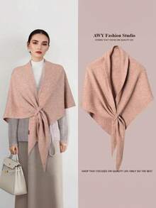 1pc Autumn/Winter New Casual Street Style Women Scarf Triangle Shawl Thick Warm Shoulder Wrap, Suitable For Pairing With Dresses