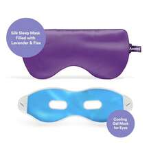 Silk Eye Pillow For Sleep Purple - Filled W/Lavender Buds Flax Seeds Weighted Eye Mask Meditation Light Blocking Blindfold Cooling Gel Mask Included - Màu tím - Xem 2