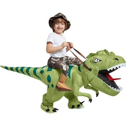 - Disfraz inflable de dinosaurio para montar en Rex Blow divertido disfraz de de Halloween para nios