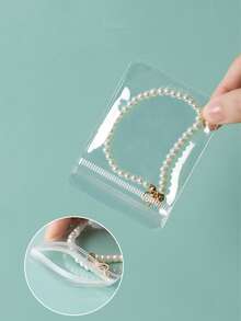 20PCS/Jewelry Accessories Earrings Earrings Transparent Storage Bag For Necklaces Bracelets Rings Anti Oxidation Self Sealing Bag - Clear - View 13