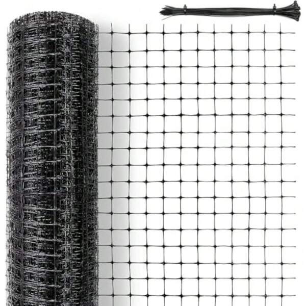 Deer Fence Netting 7x33FT Garden Bird Netting For Chicken Coops Plant Covers Fine Mesh Protection Net Black Heavy Duty Trellis For Vegetables
