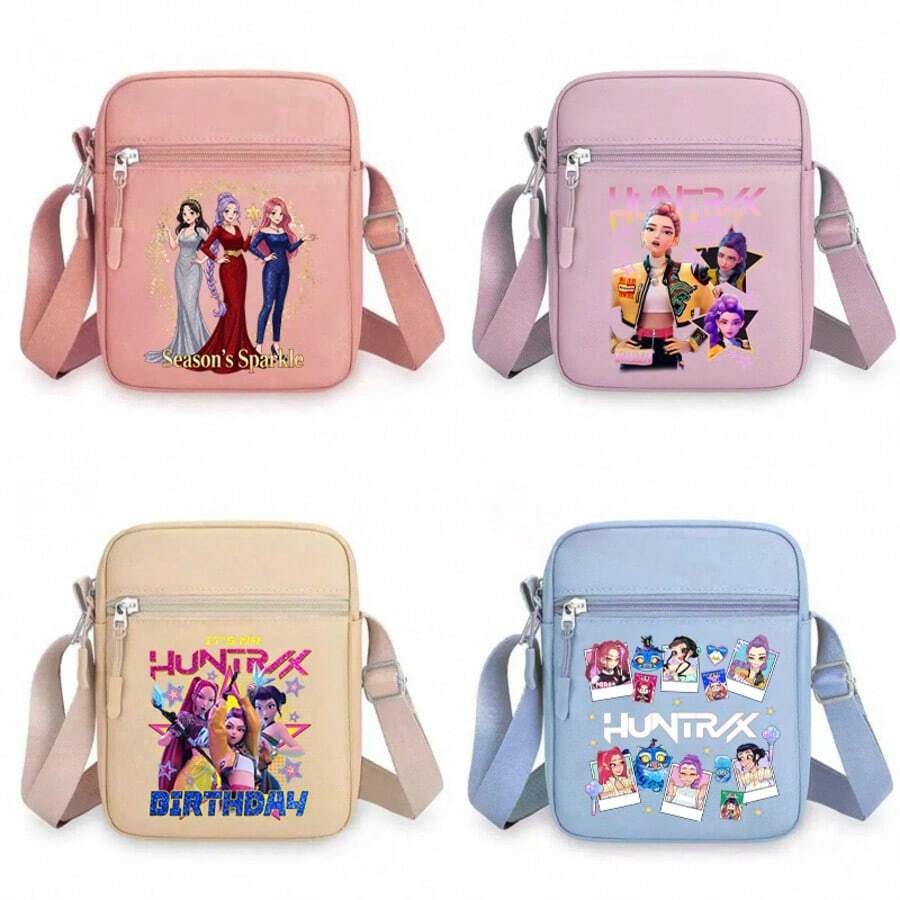K-Pop Demon Hunter New Cartoon Print Crossbody Bag, Casual Cute Shoulder Bag For Girls & Boys - Multicolor - View 1