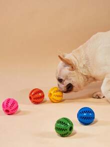 PETSIN Rubber Dog Ball, Durable, Wear-Resistant, Chew-Resistant, Cleans Dog's Teeth. This Dog Chew Toy Can Be Filled With Treats. Two-In-One Toy Combination Brings Different Joyful Experiences For Your Dog. - Multicolor - View 3