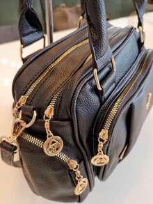 Women's Travel Bag, Lightweight, Small, With Multiple Pockets, Portable, Messenger Style, Large Capacity, For Daily Commutes, Bowling. - 咖啡棕 - 查看 5