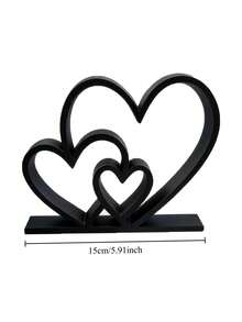 1pc Heart-Shaped Statue, Minimalist Black And White Design, Love Statue Decor, Bookshelf/Desk Ornament, Holiday/Housewarming Gift, Home Decor, Suitable For Nursery, Bedroom, Nursing Room - Multicolor - View 3