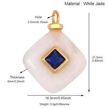 1pc Copper Fashion Natural Agate Turquoise Luxury Charm Pendant, DIY Bracelet Necklace Bag Phone Chain Accessory, Handmade Versatile Decoration - Multicolor - View 18