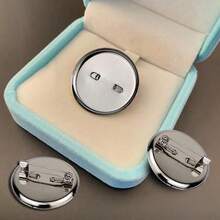 25 Pack Brooch Pins, 1 Inch Disk Pin, Blank Pins With Flat Trays For Crafts DIY Jewelry Making (Silver) - 25 - View 4