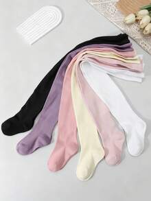 6 chiếc quần legging bó sát màu trơn cho bé gái, kiểu dáng tối giản, dễ phối đồ, phù hợp cho bé gái mặc hàng ngày, mọi mùa. - Nhiều màu - Xem 7