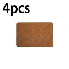 Bộ 1/4 tấm lót bàn bằng da PU màu nâu, có thể đảo mặt, dùng được cả hai mặt, chống thấm nước, chịu nhiệt, chống trơn trượt, có thể giặt và lau chùi, thích hợp cho bàn ăn nhà bếp, tiệc cưới, trang trí nhà cửa. - Nhiều màu - Xem 7