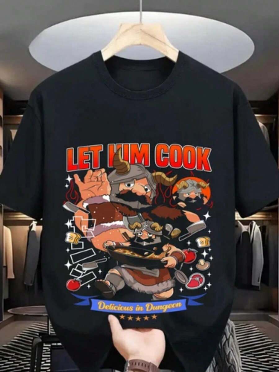 Senshi-Shirt Senshi Food Delicious In Dungeon Anime Japanese Shirt - 黑色 - 查看 1